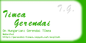 timea gerendai business card